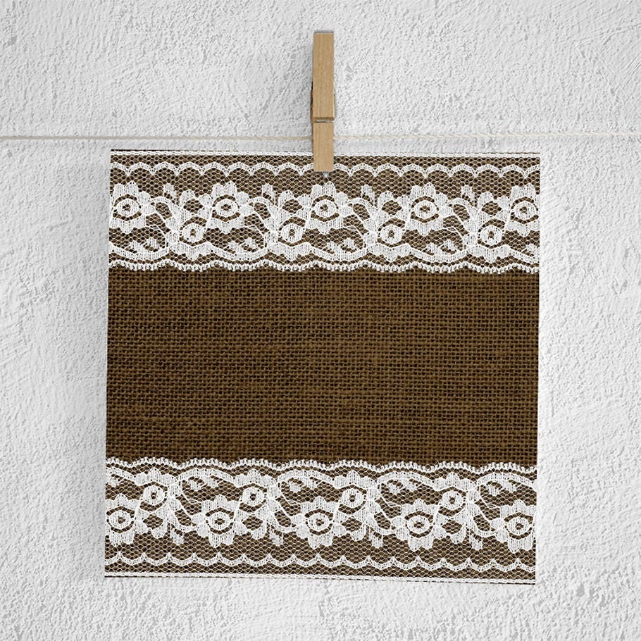 White Lace and Burlap Digital Paper, Laces & Natural Burlap Backgrounds ...