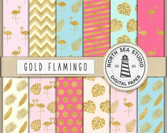 Tropical island, digital paper, gold tropical paper, summer tropical patterns, aloha hawaii backgrounds, commercial use