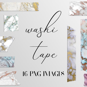 Gold Marble Pattern Washi Tape, Gold Tile Planner Washi, Modern