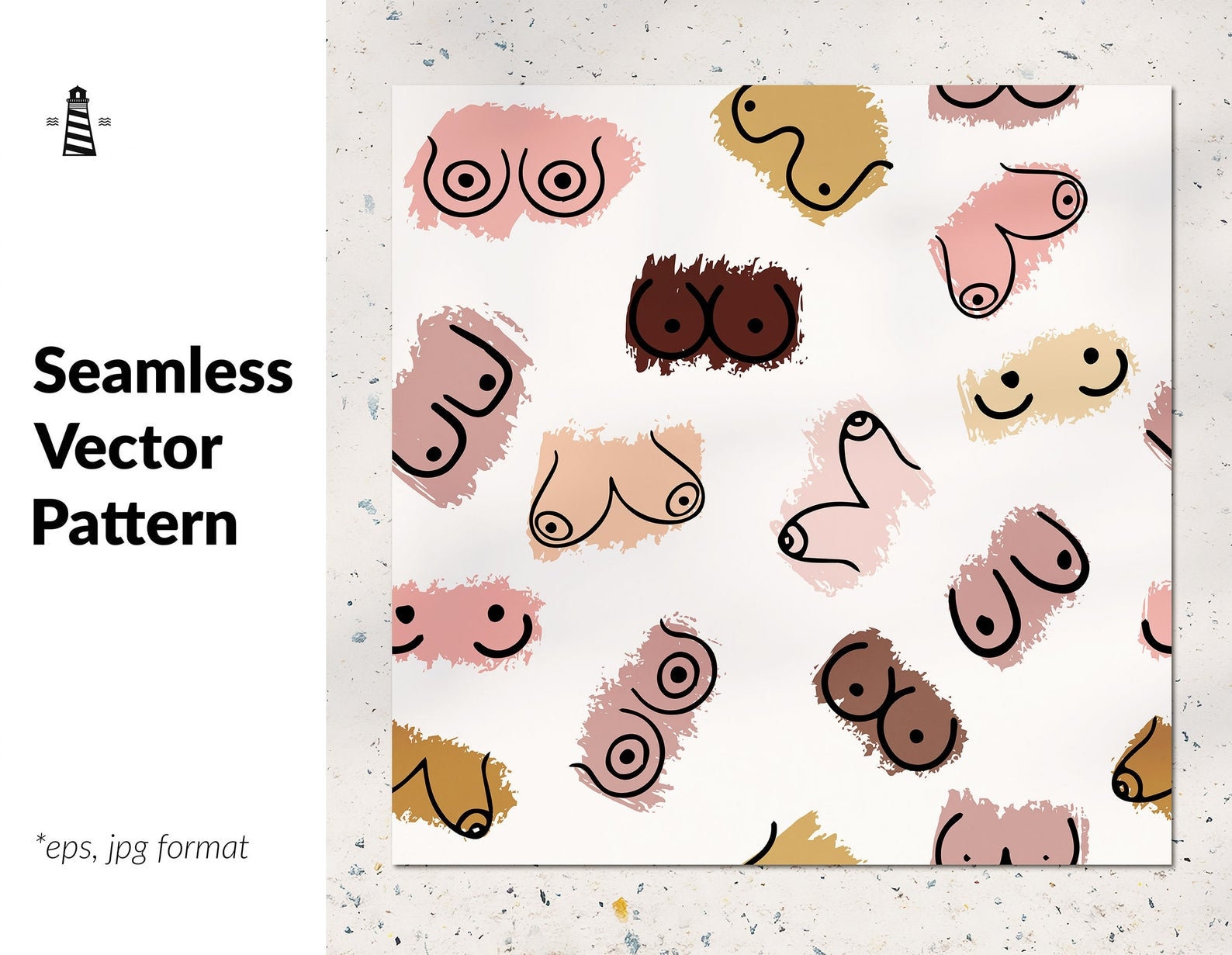 Feminism Doodle Boobs Seamless Pattern Tumbler Design Breast - Etsy New ...