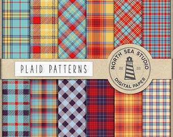 Pattern of squares, plaid paper, digital paper, tartan backgrounds, plaid patterns, preppy, tartan papers, instant download