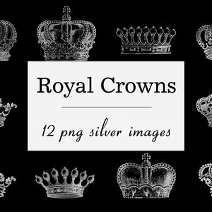 Silver crown clipart, royal crowns images, silver king crown, queen crown, silver clipart, vintage silver crowns