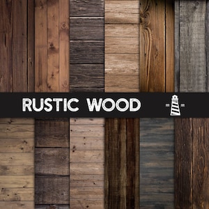 Trame in legno rustico, carta digitale in legno rustico naturale, carta da scrapbook in legno 12x12 pollici, carta in legno scuro, legno marrone scuro