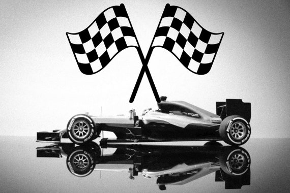 Finish Flag on a Pole, SVG F1 Race Flag, Checkered Flag Svg, Race