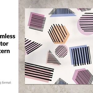 Geometric shapes seamless pattern, vector background with abstract shapes. Can be used for wallpapers, tumblers, pattern fills
