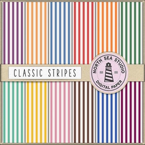 Stripe digital paper pack | scrapbook paper | instagram post backgrounds | 12 jpg, 300dpi files | printable background