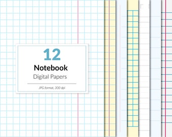 Notebook digital paper, school paper, homework, exercise, classroom backgrounds, commercial use