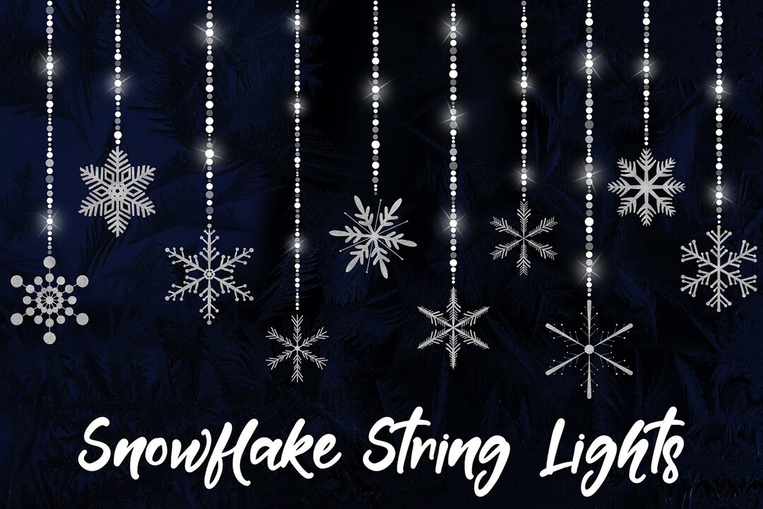 Snowflake String Lights, Hanging Snowflake Decorations, Winter Fairy
