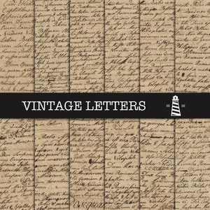 Papel digital de letras vintage, cenários fotográficos, cartas manuscritas antigas, diário antigo de lixo efêmero imprimível, peças de colagem
