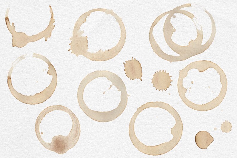 Coffee Rings Clipart, Coffee Stains, Brown Coffee Splatters, Coffee ...