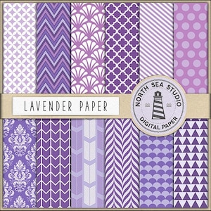 Lavender digital paper pack | scrapbook paper | printable backgrounds | 12 jpg, 300dpi files | instant dwonload