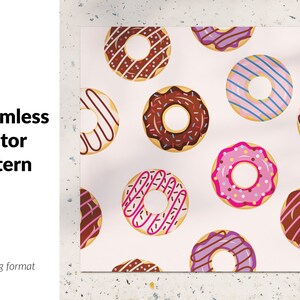 Donuts nahtloses Muster, Vektor Hintergrund mit amerikanischem süßen Essen. Kann für Tapeten, Becher, Musterfüllungen verwendet werden