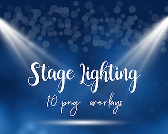 Stage lighting overlays, spotlight clipart, photoshop overlays, spotlight effect, png images