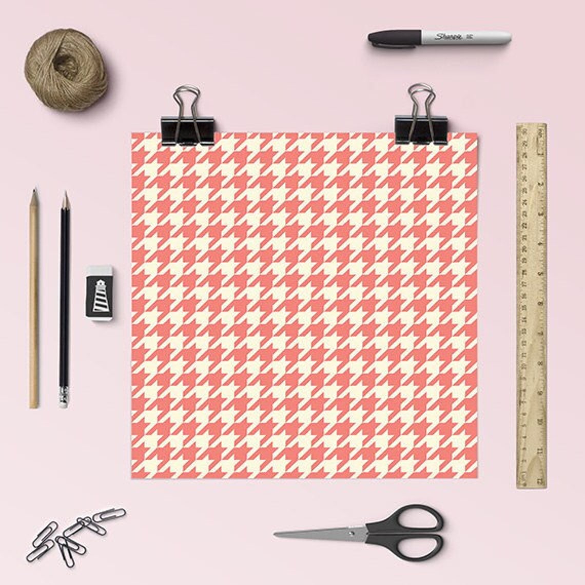Pastel Houndstooth Digital Paper Pack | Scrapbook Paper | Printable ...