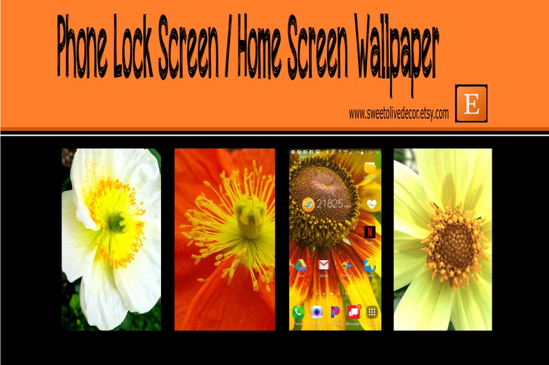 Digital Download 3 Flower Print Phone Accessory Phone Wallpaper Dahlia Iphone Android Background Lock Screen And Home Screen Poppies Decals Skins Electronics Accessories Aloli Ru