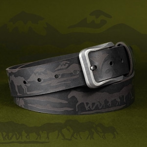 Horses Big Black Belt, Black leather belt, Leather Utility Belt, Men's Belt, Vintage Style, Jeans Belt, Western Style,Womens belt,Waist belt