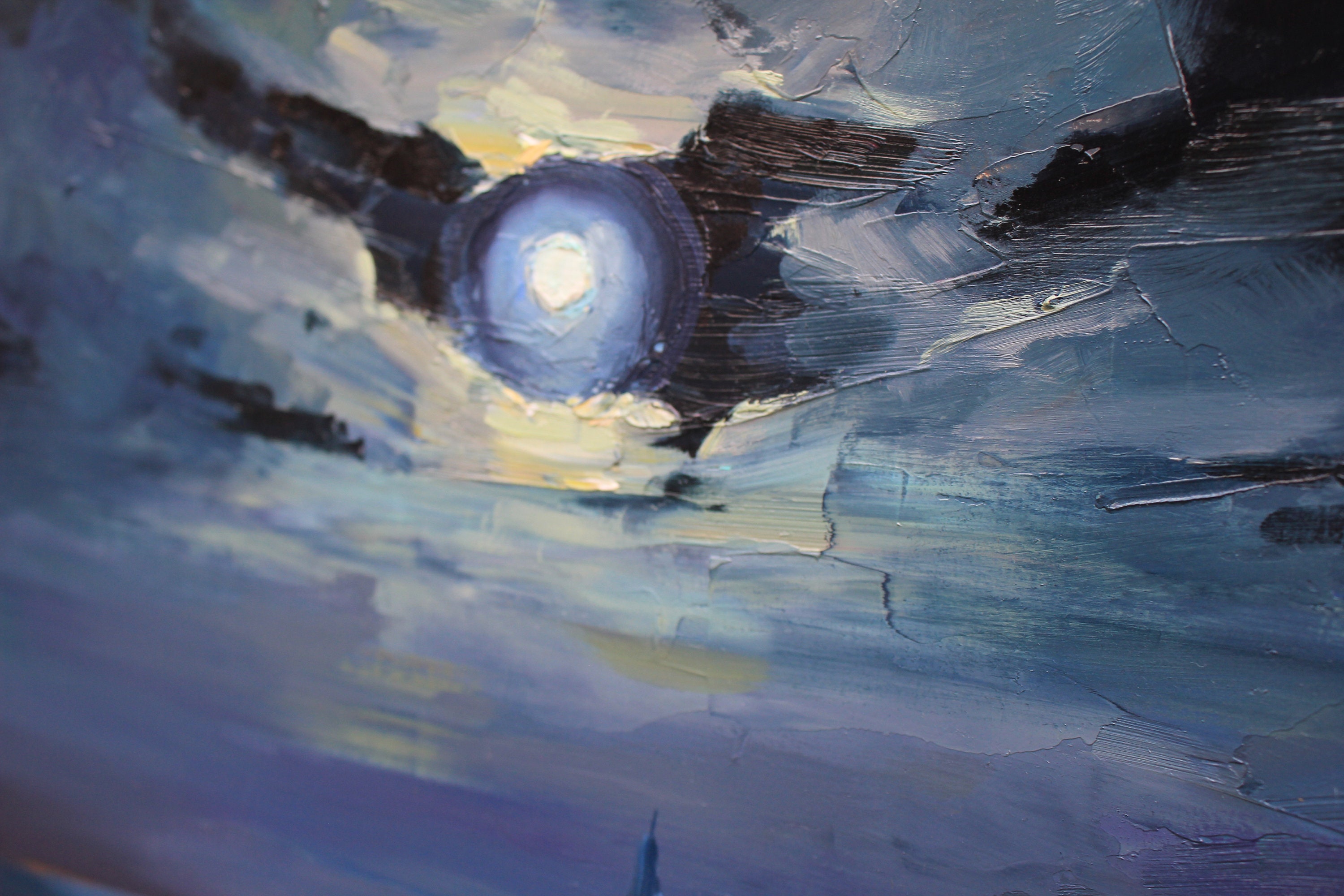 Moon night Seascape painting Original oil painting | Etsy