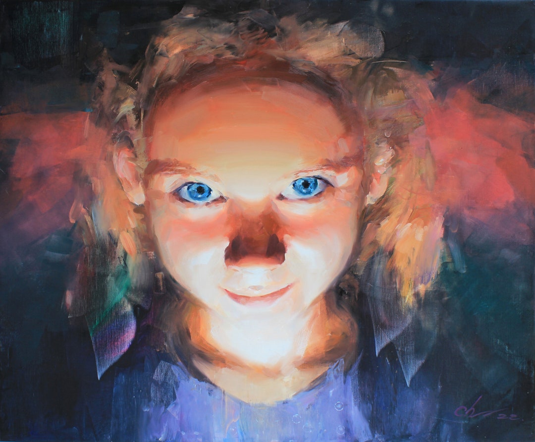 Girl Abstract Portrait Original Oil Painting Female Portrait Woman Art ...