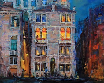 Riomaggiore, Cinque terre - Italian Landscape painting Original impasto landscape painting textured Oil painting Italy wall art