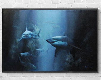 オリジナル絵画 - 「本能」 30x40インチ キャンバスに描かれたアクリル