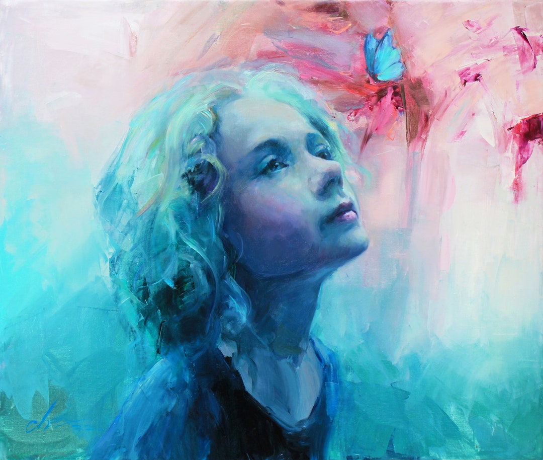 Girl Abstract Portrait Original Oil Painting Female Portrait Woman Art ...