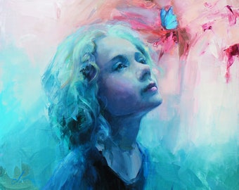 Girl Abstract portrait Original oil painting Female portrait Woman art painting on canvas