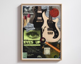 Poster di musica grunge da appendere al muro / Collage a tecnica mista, file digitale scaricabile