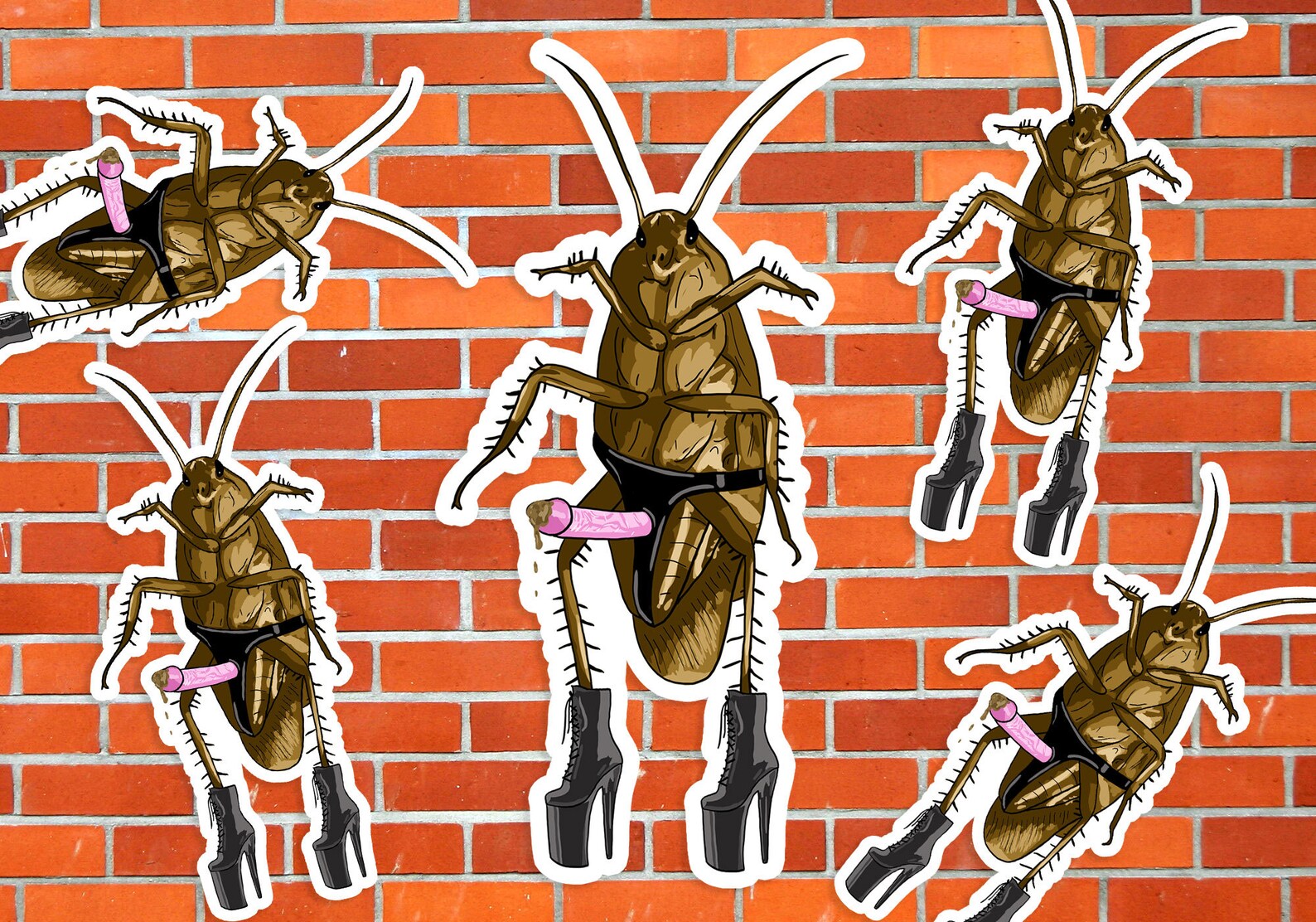 Giant Cockroach Sticker // Roach Die Cut Sticker Vinyl Etsy