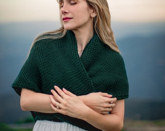 Chal Outlander hecho a mano verde inspirado en el de Claire - Cottagecore