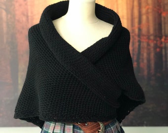 Handmade Black Outlander Shawl inspired by Claire's - Cottagecore