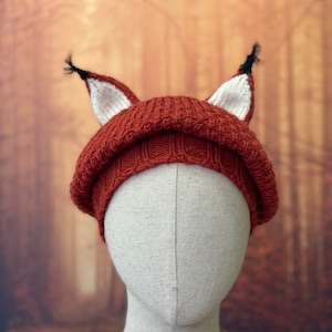 Fox hat beret | fairy witch autumn halloween cottagecore goblincore handmade