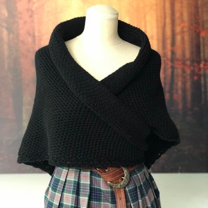 Handmade Black Outlander Shawl inspired by Claire's - Cottagecore