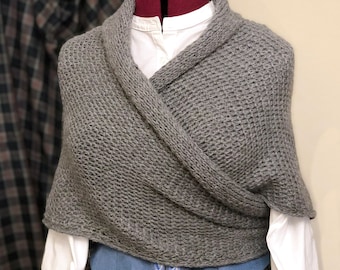 Handmade gray Outlander Shawl Inspired by Claire's - Cottagecore