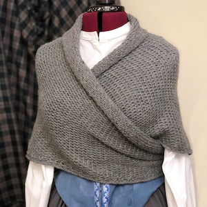 Chal Outlander hecho a mano gris inspirado en el de Claire - Cottagecore