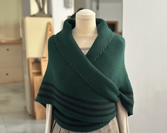 Chal Outlander bicolor hecho a mano inspirado en el de Claire - Cottagecore