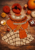 Autumn Pumpkin and cats Sweater, Cozy Halloween Knit Jumper, Cottagecore Orange Cat Pullover product logo
