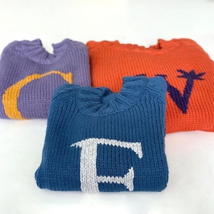 Jersey personalizado hecho a mano vegano lana navidad monograma logo magia imagen 1