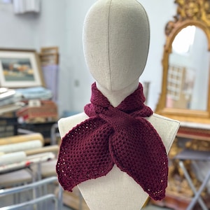 Bufanda lazo, Bufanda Miss Marple, lazo clásico hecha a mano de lana vegana de múltiples colores imagen 6