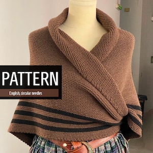 Outlander shawl knitting PATTERN English - bicolor shawl inspired in Claire's  Sassenach - Cottagecore medieval cape