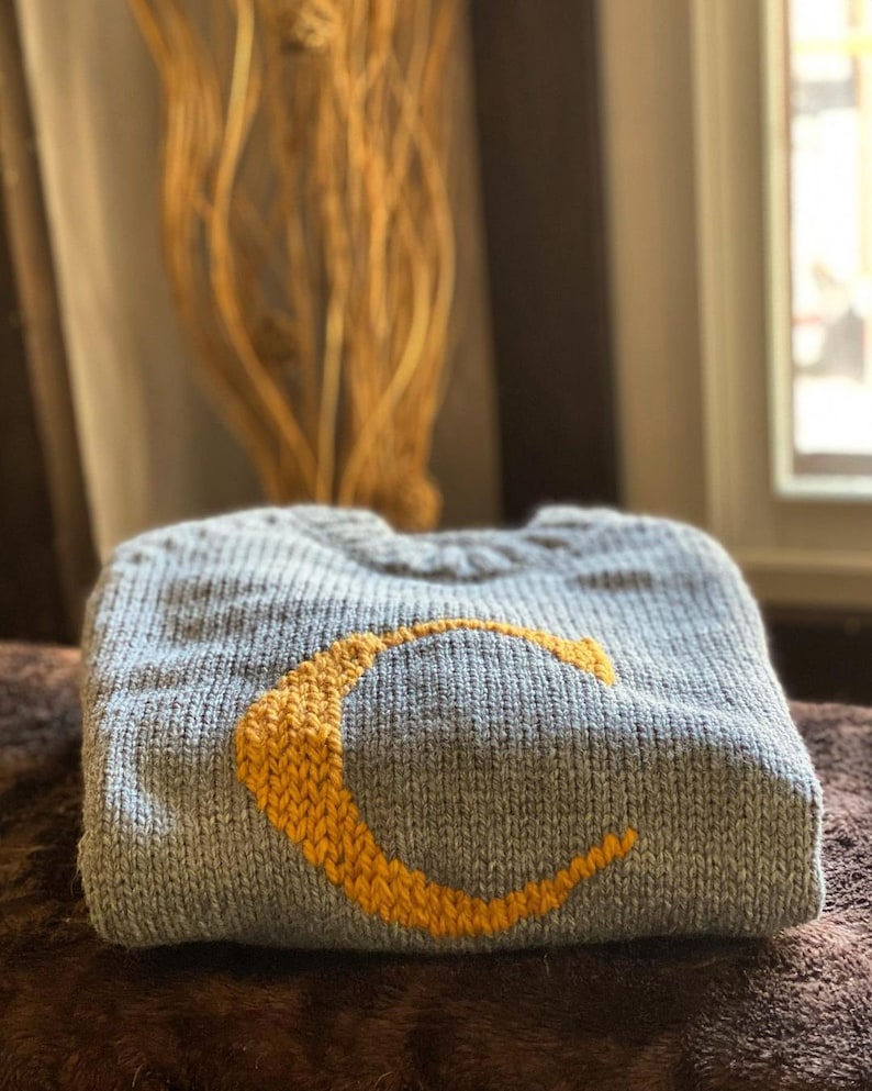 Jersey personalizado hecho a mano vegano lana navidad monograma logo magia imagen 5