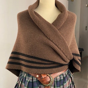 Châle Outlander bicolore inspiré de Claire Sassenach fait main Cape médiévale Cottagecore image 3