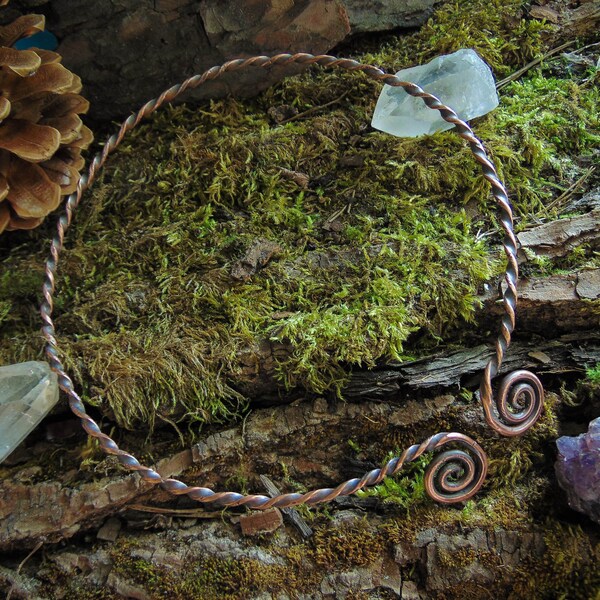 Viking torc necklace, Swirl torc , Medieval Necklace, Celtic torc necklace, Torq necklace, Copper torc necklace, viking jewelry, asatru