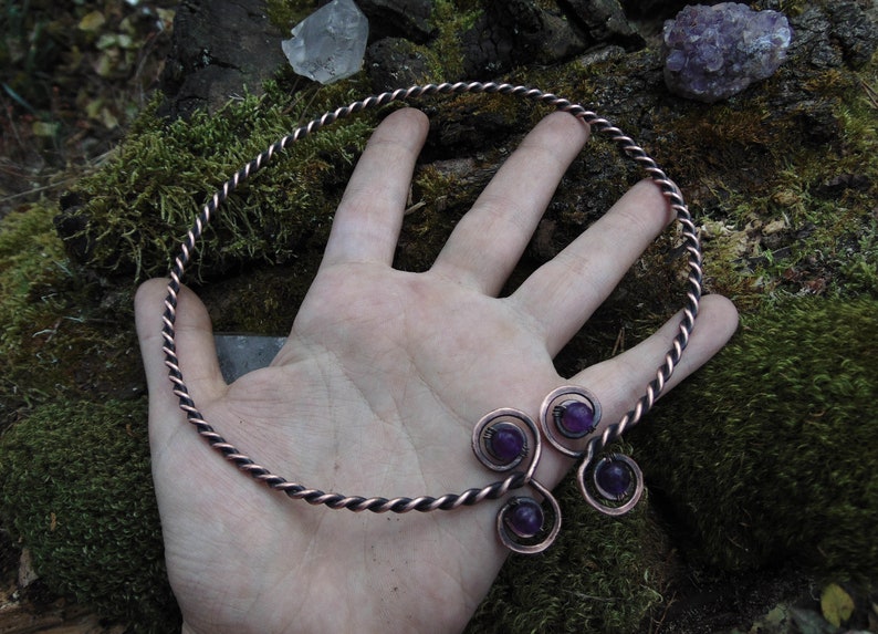 Viking Torc Necklace Celtic Spiral Torque Necklace Copper Etsy