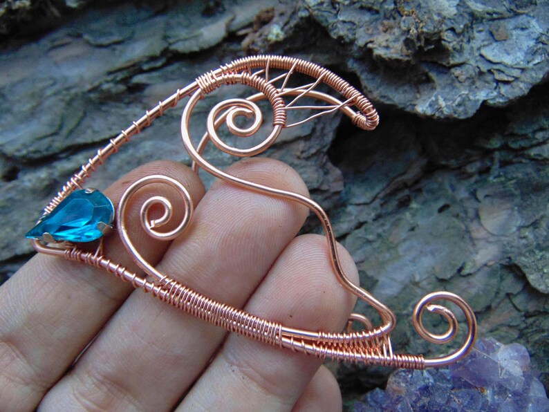 ear wraps Non-piercing Copper elf ear cuffs Elven ear cuff earrings Elf ears Elven jewelry Fantasy elf ear cuffs Elvish ears