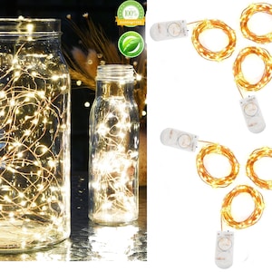 7.2 ft Fairy Lights, Fairy String Lights, String Lights for DIY Home Decor, Christmas, Wedding Lights, Batteries included, Pack of 6-24 Pcs image 1