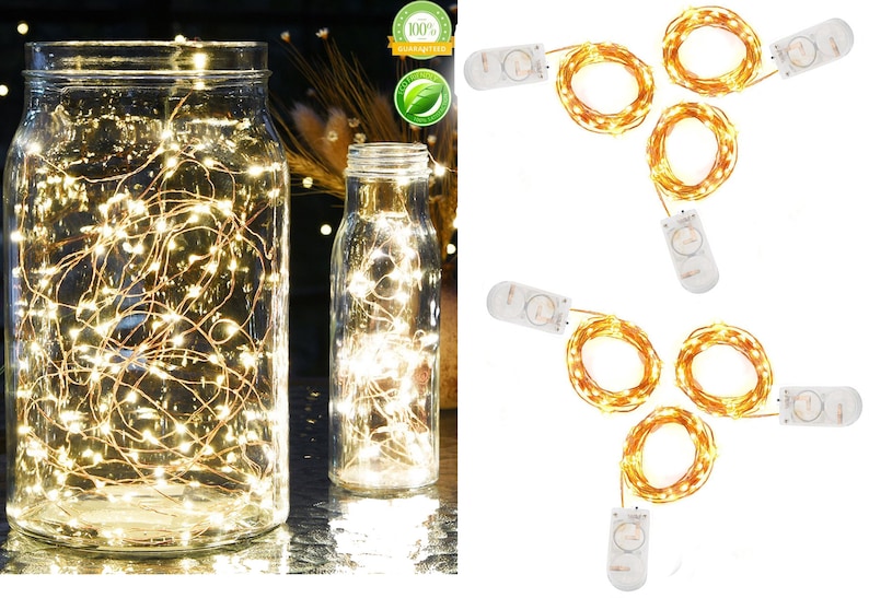 7.2 ft Fairy Lights, Fairy String Lights, String Lights for DIY Home Decor, Christmas, Wedding Lights, Batteries included, Pack of 6-24 Pcs image 1