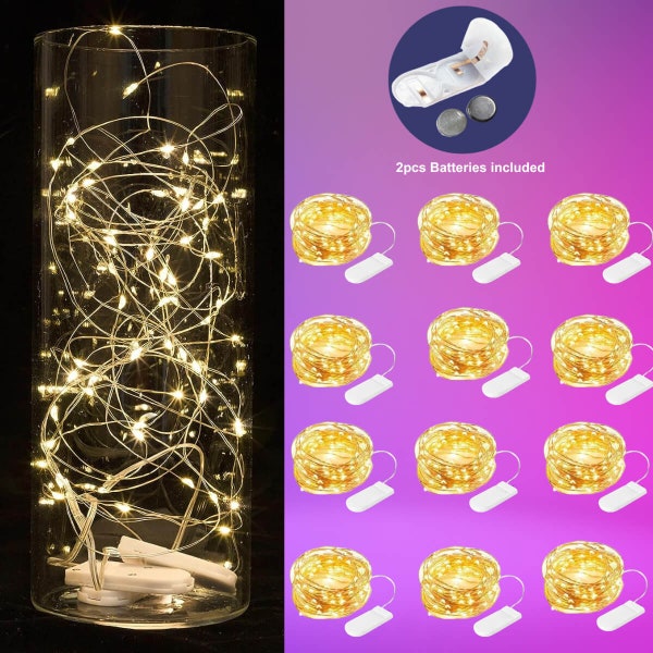 Fairy Lights Pack of 6-24 Pcs 7.2FT Fairy String Light for Home Decor, Party Lights, Wedding Lights, Christmas, Batteries included