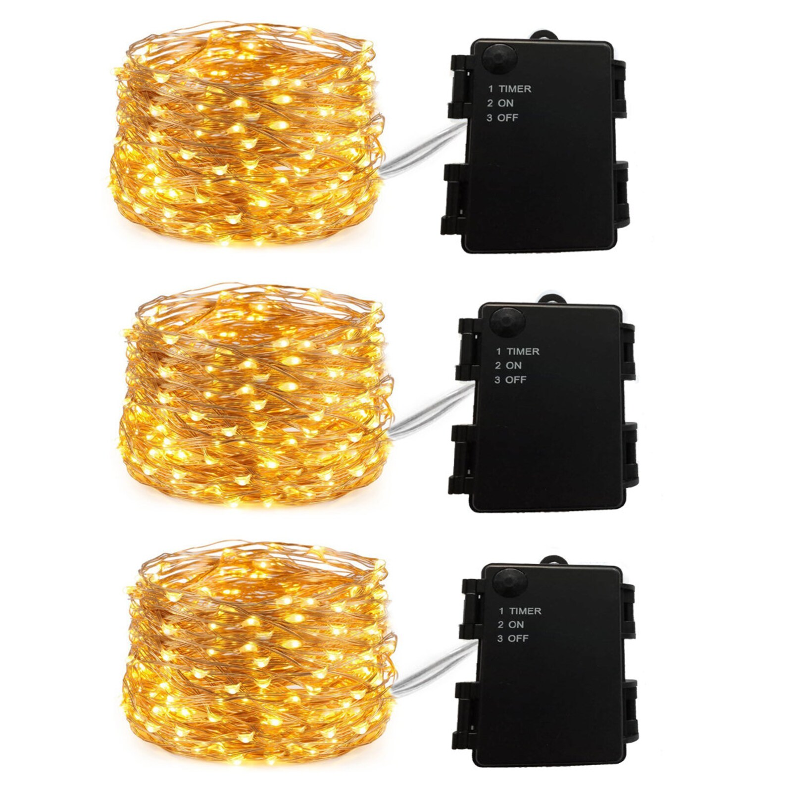 20 Ft LED Battery Operated Outdoor Fairy Lights, With Timer, String