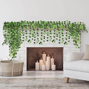 Fake Vines 12pcs 6.56FT Fake Ivy Leaves Artificial Ivy Green Hanging Plant Vine for Wedding Wall Decor, Party Room Décor Indoor & Outdoor image 7