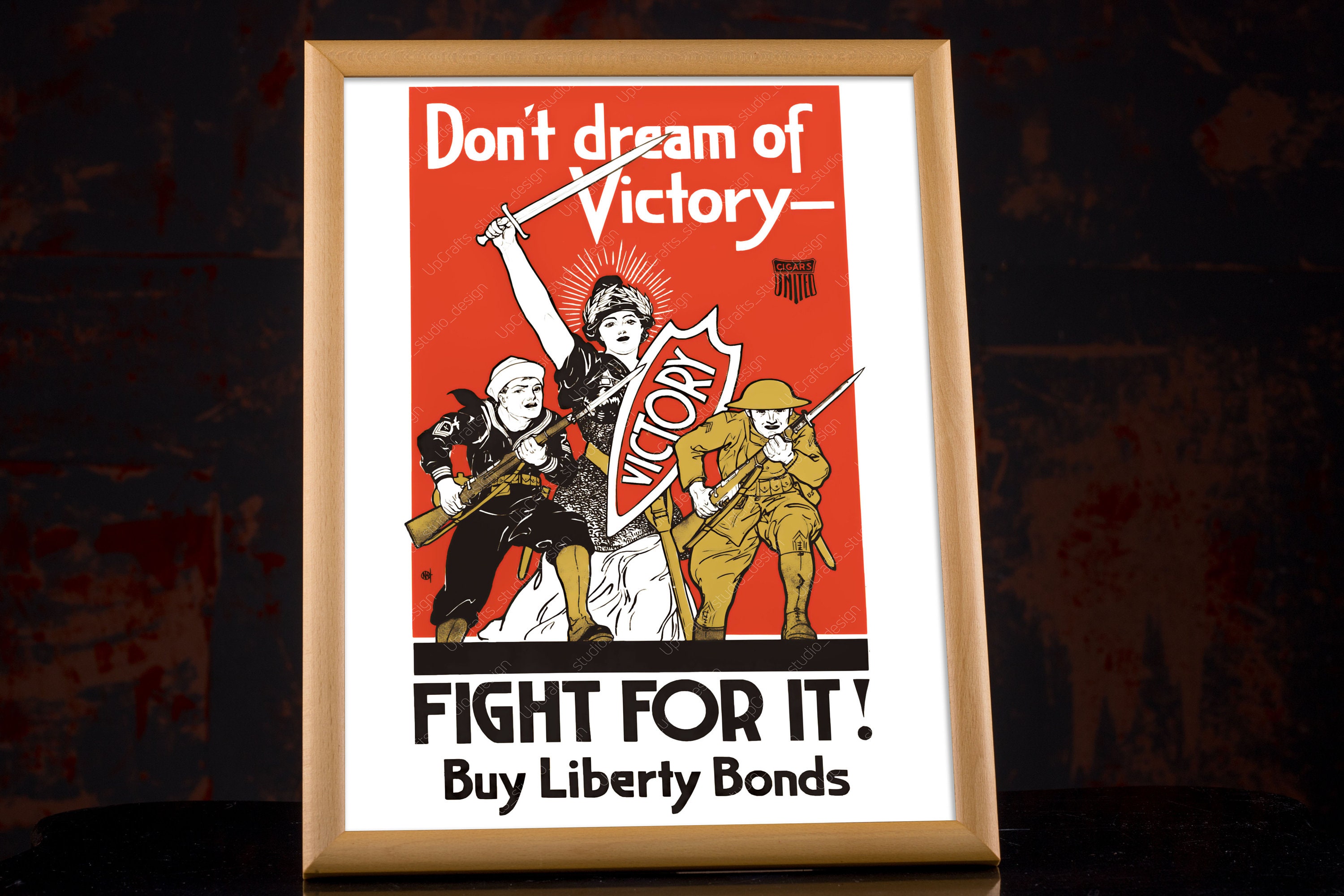Fight or Buy Bonds NEW Vintage Patriotic WWI Art Print POSTER